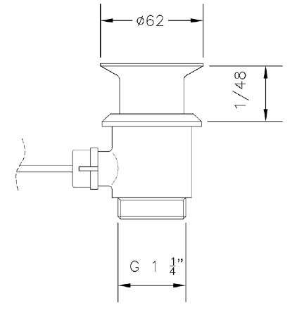 Донный клапан для умывальника Genebre Eco (100200 45)